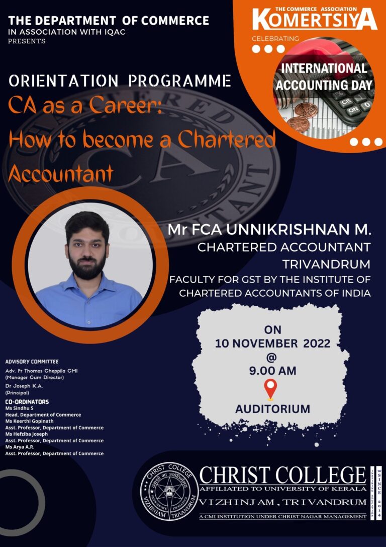 CA AS A CAREER – HOW TO BECOME A CHARTERED ACCOUNTANT – ORIENATION PROGRAMME