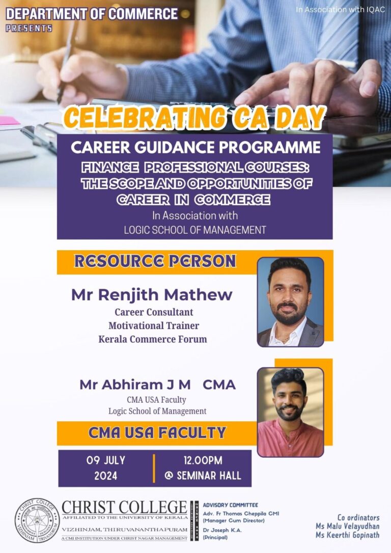 CHARTERED ACCOUNTANT DAY CELEBRATION: THE SCOPE AND OPPORTUNITIES OF CAREER IN COMMERCE