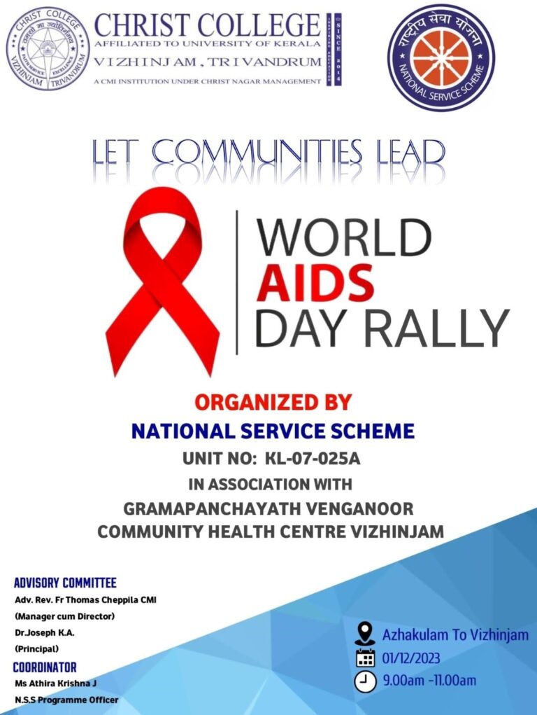 WORLD AIDS DAY RALLY: In association with Venganoor Gramapanchayath and Community Health Centre, Vizhinjam